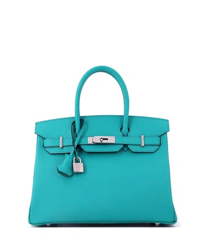 Pre-owned Pre-owned Hermes  Hermes Birkin 30 Handbag Blue Epsom With Palladium Hardware