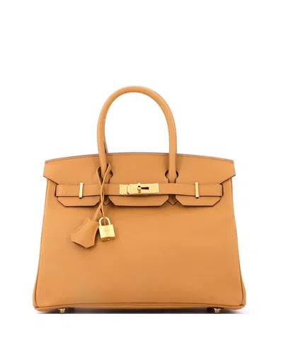 Pre-owned Pre-owned Hermes  Hermes Birkin 30 Handbag Brown Epsom With Gold Hardware In Sesame