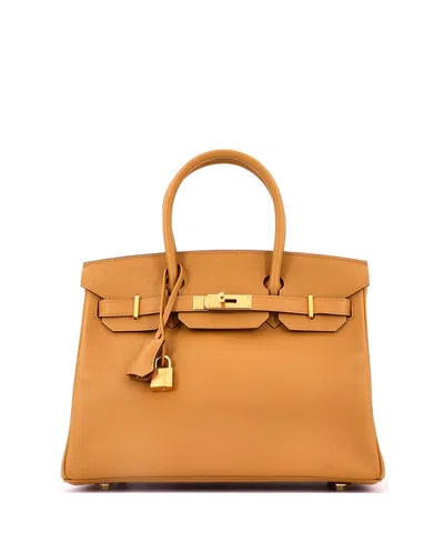 Pre-owned Pre-owned Hermes  Hermes Birkin 30 Handbag Brown Epsom With Gold Hardware In Sesame