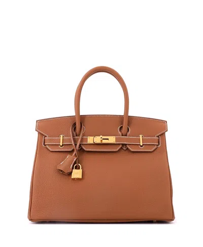 Pre-owned Pre-owned Hermes  Hermes Birkin 30 Handbag Brown Togo With Gold Hardware