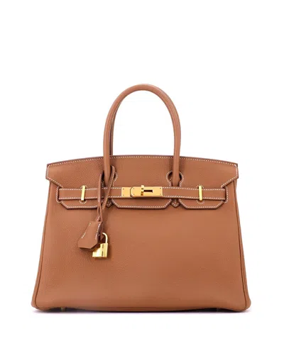 Pre-owned Pre-owned Hermes  Hermes Birkin 30 Handbag Brown Togo With Gold Hardware