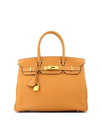Pre-owned Pre-owned Hermes  Hermes Birkin 30 Handbag Brown Togo With Gold Hardware In Natural Sable
