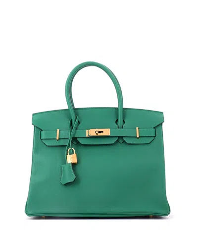 Pre-owned Pre-owned Hermes  Hermes Birkin 30 Handbag Green Epsom With Gold Hardware In Vert Vertigo