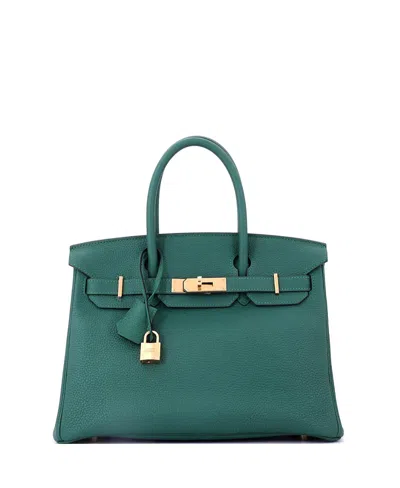Pre-owned Pre-owned Hermes  Hermes Birkin 30 Handbag Green Togo With Gold Hardware