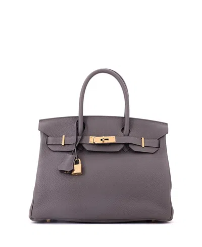 Pre-owned Pre-owned Hermes  Hermes Birkin 30 Handbag Grey Togo With Gold Hardware In Gray