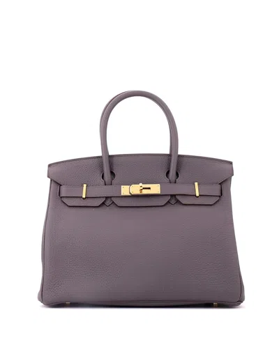Pre-owned Pre-owned Hermes  Hermes Birkin 30 Handbag Grey Togo With Gold Hardware In Gray