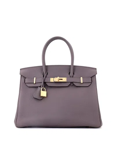 Pre-owned Pre-owned Hermes  Hermes Birkin 30 Handbag Grey Togo With Gold Hardware In Gray