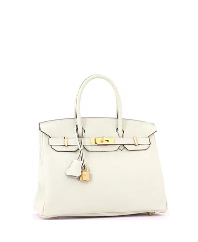 Pre-owned Pre-owned Hermes  Hermes Birkin 30 Handbag Grey Togo With Gold Hardware In Gris Neve