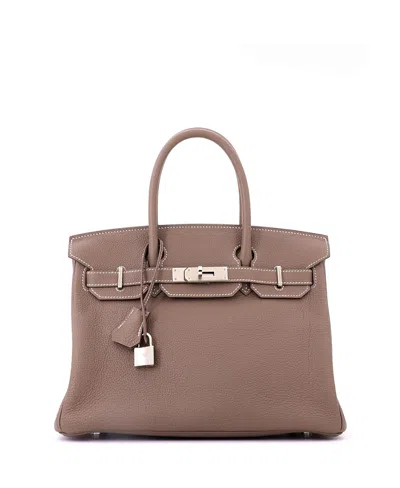 Pre-owned Pre-owned Hermes  Hermes Birkin 30 Handbag Grey Togo With Palladium Hardware In Brown