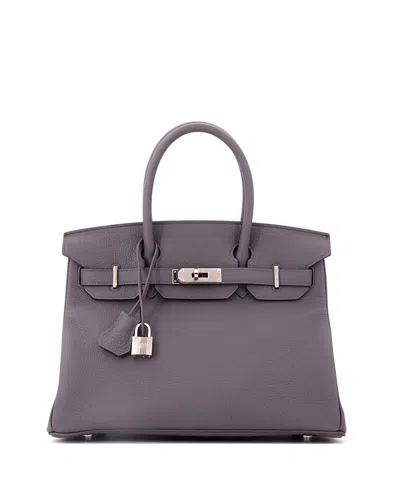 Pre-owned Pre-owned Hermes  Hermes Birkin 30 Handbag Grey Togo With Palladium Hardware In Gray