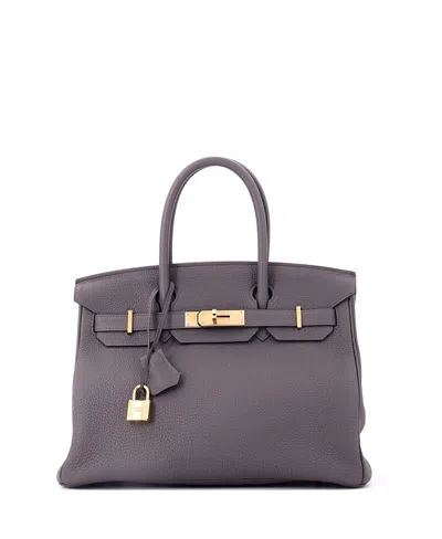 Pre-owned Pre-owned Hermes  Hermes Birkin 30 Handbag Grey Togo With Rose Gold Hardware In Gray