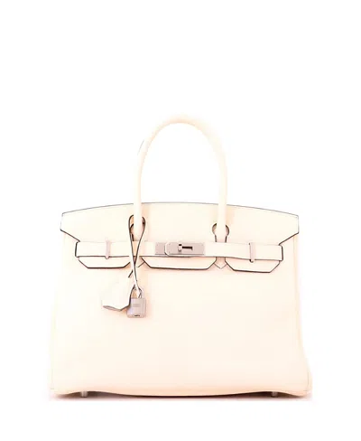 Pre-owned Pre-owned Hermes  Hermes Birkin 30 Handbag Light Clemence With Palladium Hardware In Brown