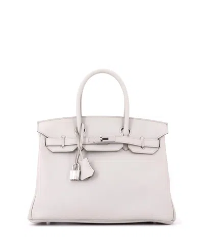 Pre-owned Pre-owned Hermes  Hermes Birkin 30 Handbag Light Swift With Palladium Hardware In Gray
