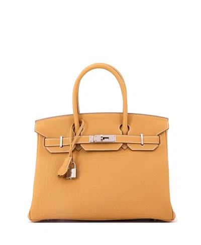 Pre-owned Pre-owned Hermes  Hermes Birkin 30 Handbag Light Togo With Palladium Hardware In Natural Sable