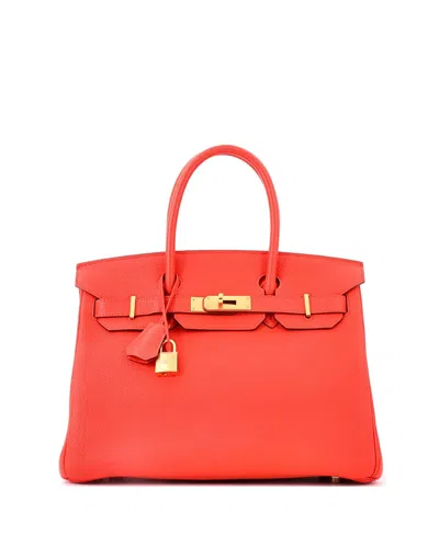 Pre-owned Pre-owned Hermes  Hermes Birkin 30 Handbag Orange Togo With Gold Hardware In Capucine