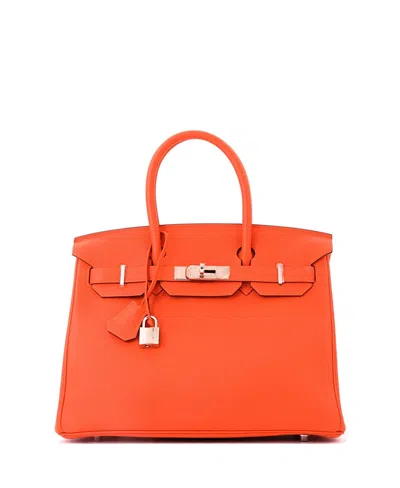 Pre-owned Pre-owned Hermes  Hermes Birkin 30 Handbag Orange Togo With Palladium Hardware