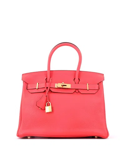 Pre-owned Pre-owned Hermes  Hermes Birkin 30 Handbag Pink Clemence With Gold Hardware In Bougainvillier