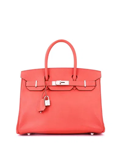 Pre-owned Pre-owned Hermes  Hermes Birkin 30 Handbag Pink Epsom With Palladium Hardware