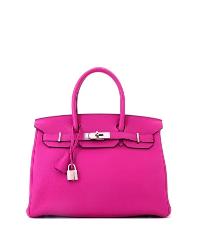 Pre-owned Pre-owned Hermes  Hermes Birkin 30 Handbag Pink Togo With Palladium Hardware In Purple