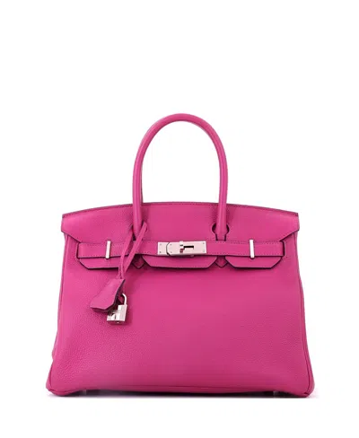 Pre-owned Pre-owned Hermes  Hermes Birkin 30 Handbag Pink Togo With Palladium Hardware In Purple