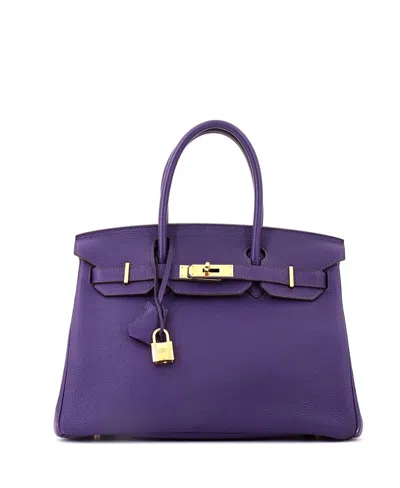Pre-owned Pre-owned Hermes  Hermes Birkin 30 Handbag Purple Togo With Gold Hardware In Iris
