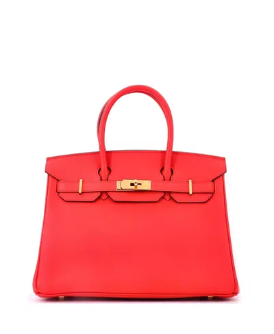 Pre-owned Pre-owned Hermes  Hermes Birkin 30 Handbag Red Epsom With Gold Hardware In Rouge De Coeur