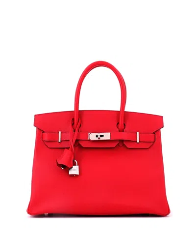 Pre-owned Pre-owned Hermes  Hermes Birkin 30 Handbag Red Epsom With Palladium Hardware
