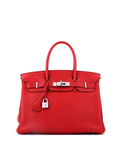 Pre-owned Pre-owned Hermes  Hermes Birkin 30 Handbag Red Togo With Palladium Hardware