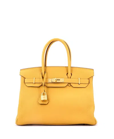 Pre-owned Pre-owned Hermes  Hermes Birkin 30 Handbag Yellow Togo With Gold Hardware In Jaune Ambre