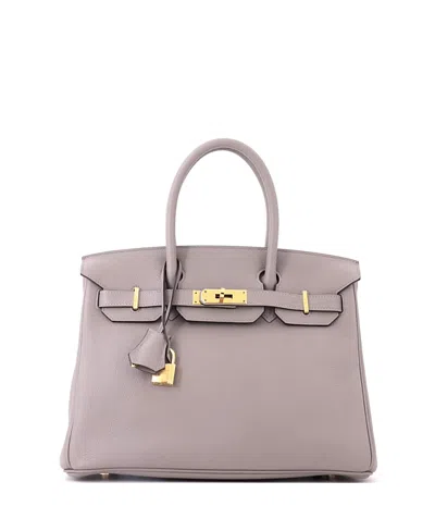 Pre-owned Pre-owned Hermes  Hermes Birkin 30 Novillo Leather Handbag In Gris Asphalte