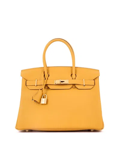 Pre-owned Pre-owned Hermes  Hermes Birkin 30 Togo Leather Gold Hardware Handbag In Jaune Ambre