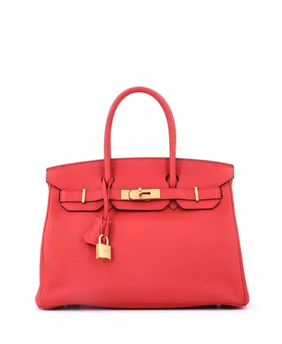 Pre-owned Pre-owned Hermes  Hermes Birkin 30 Togo Leather Satchel With Gold Hardware In Geranium