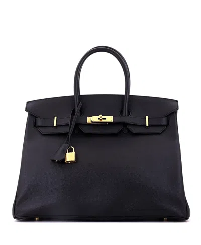 Pre-owned Pre-owned Hermes  Hermes Birkin 35 Epsom Leather Satchel With Gold Hardware In Noir