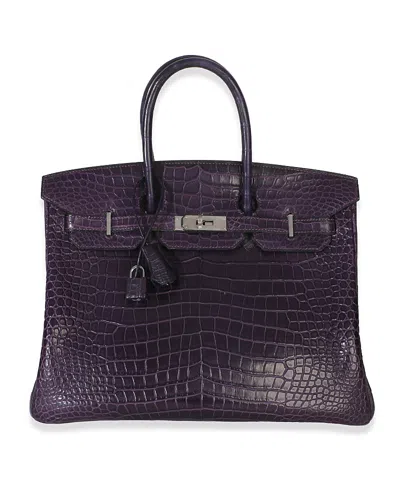Pre-owned Pre-owned Hermes  Hermes Birkin 35 Exotic Handbag In Purple