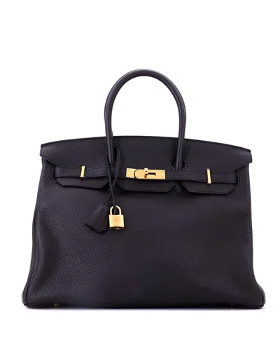 Pre-owned Pre-owned Hermes  Hermes Birkin 35 Handbag Black Togo With Gold Hardware
