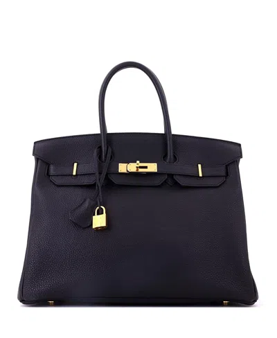 Pre-owned Pre-owned Hermes  Hermes Birkin 35 Handbag Black Togo With Gold Hardware