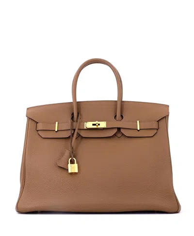 Pre-owned Pre-owned Hermes  Hermes Birkin 35 Handbag Brown Togo With Gold Hardware