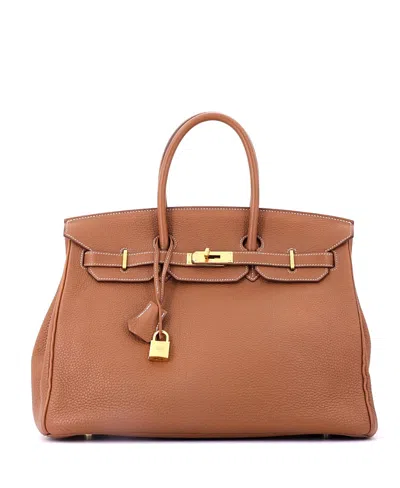 Pre-owned Pre-owned Hermes  Hermes Birkin 35 Handbag Brown Togo With Gold Hardware