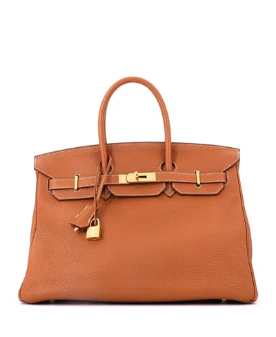 Pre-owned Pre-owned Hermes  Hermes Birkin 35 Handbag Brown Togo With Gold Hardware