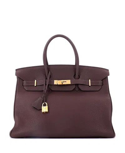 Pre-owned Pre-owned Hermes  Hermes Birkin 35 Handbag Brown Togo With Gold Hardware