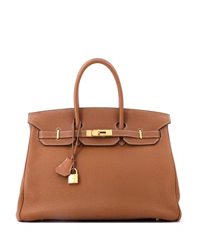 Pre-owned Pre-owned Hermes  Hermes Birkin 35 Handbag Brown Togo With Gold Hardware