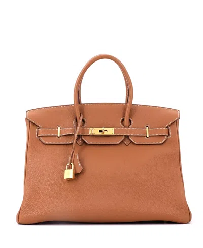 Pre-owned Pre-owned Hermes  Hermes Birkin 35 Handbag Brown Togo With Gold Hardware
