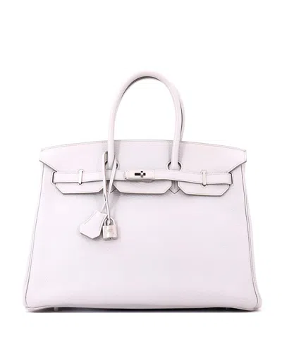 Pre-owned Pre-owned Hermes  Hermes Birkin 35 Handbag Grey Clemence With Palladium Hardware In Gris Perle