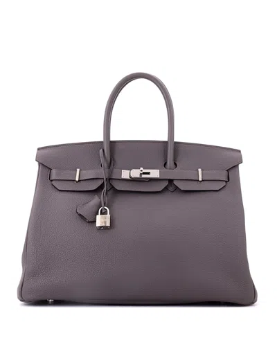 Pre-owned Pre-owned Hermes  Hermes Birkin 35 Handbag Grey Togo With Palladium Hardware In Gray
