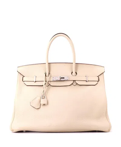 Pre-owned Pre-owned Hermes  Hermes Birkin 35 Handbag Light Clemence With Palladium Hardware