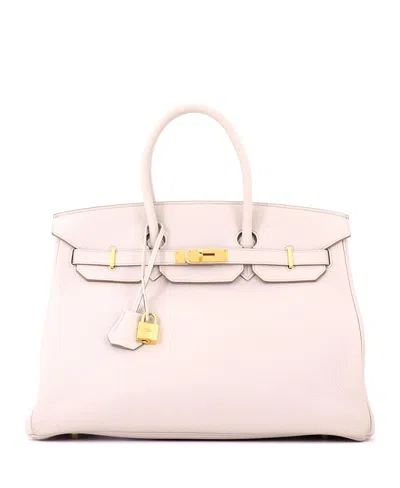 Pre-owned Pre-owned Hermes  Hermes Birkin 35 Handbag Light Togo With Gold Hardware In Gray