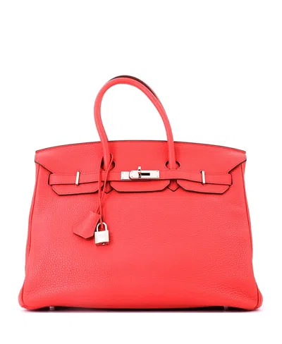 Pre-owned Pre-owned Hermes  Hermes Birkin 35 Handbag Pink Clemence With Palladium Hardware In Purple