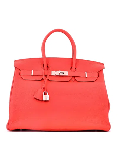 Pre-owned Pre-owned Hermes  Hermes Birkin 35 Leather Palladium Tote In Capucine