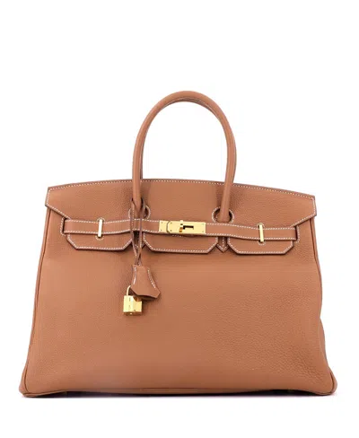 Pre-owned Pre-owned Hermes  Hermes Birkin 35 Togo Leather Gold Tone Hardware Satchel