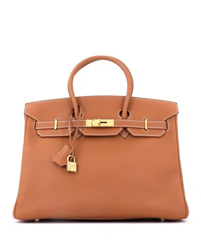 Pre-owned Pre-owned Hermes  Hermes Birkin 35 Togo Leather Gold Tone Hardware Satchel